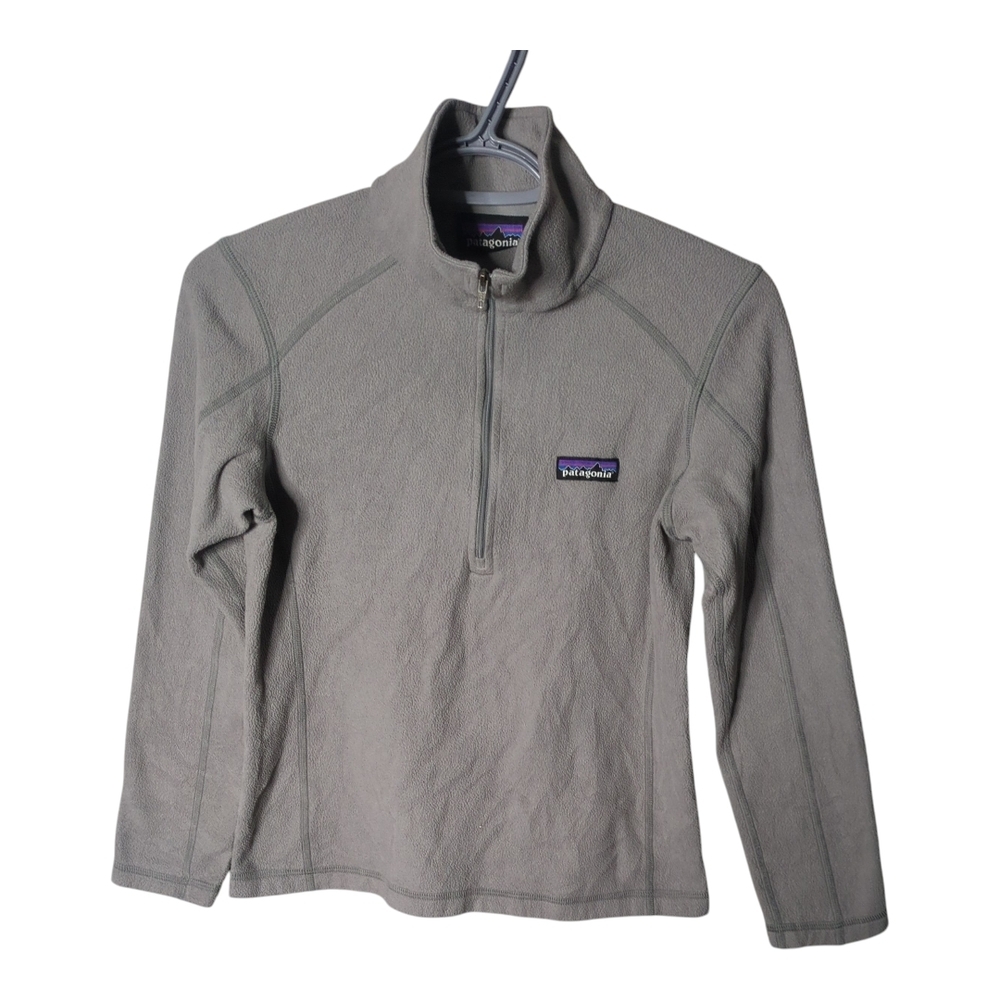 Patagonia Light Gray Half-Zip Turtleneck Fleece Pullover